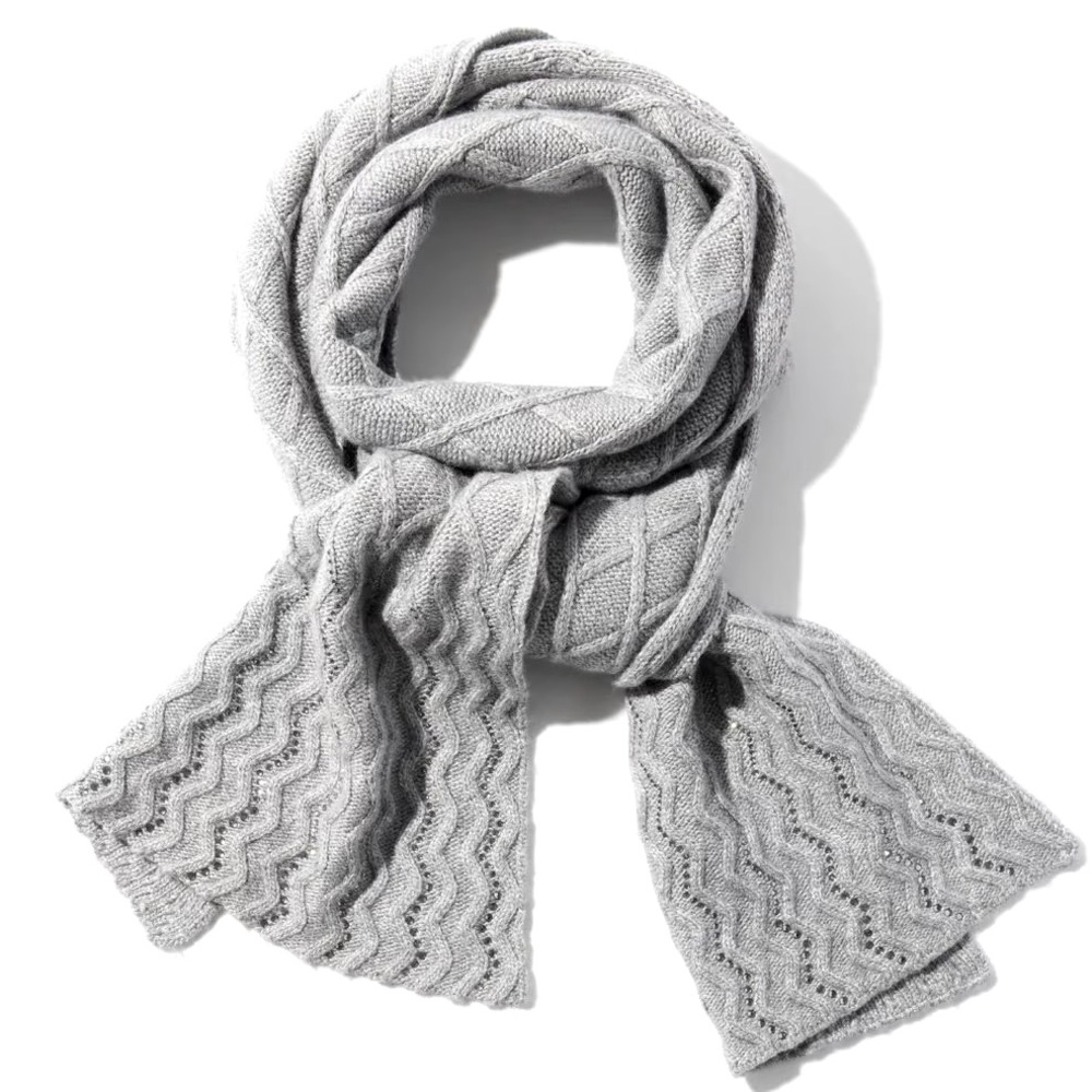 WHBM GRAY RHINESTONE PATTERNED SCARF